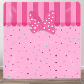 Aperturee - Aperturee Pink Bow Colorful Dots Birthday Pillow Cover Backdrop